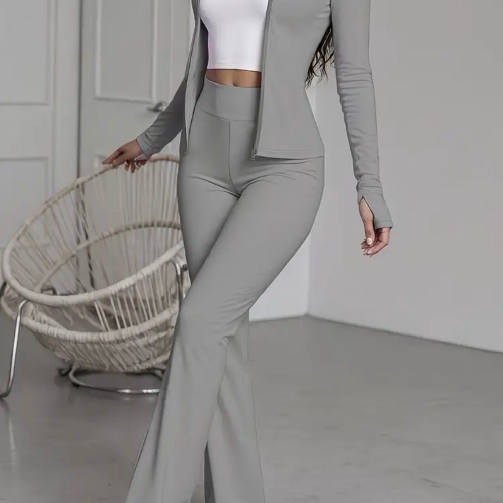 Women's Gray Pants Set